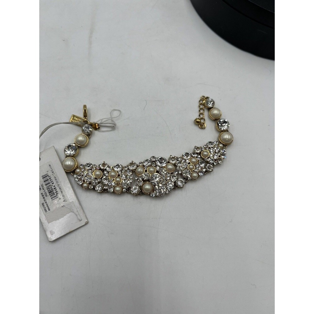 Kate Spade‎ NY Gold Plated Crystals White Faux Pearls Pick a Pearl Bracelet New - Picture 16 of 16